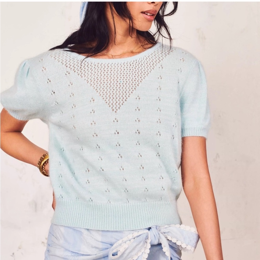 LoveShackFancy Karlie pullover - Gossamer Blue